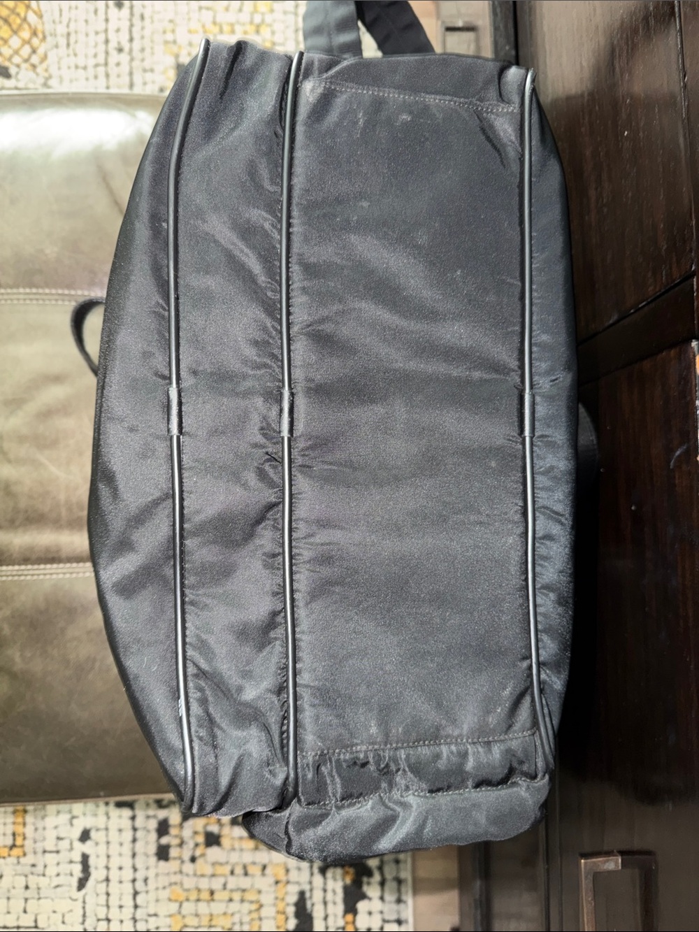 Prada Black Nylon/Saffiano leather trim Laptop Briefcase with Shoulder Strap - Picture 7 of 12